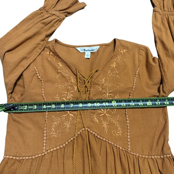 Tantrums Burnt Orange Embroidered Peasant Tunic Top – Babydoll, Size S, Like New - Picture 12 of 12